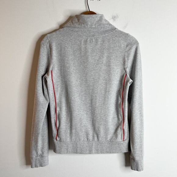 Forever 21 Women's Track Jacket S Gray Zip Up Funnel Neck Long Sleeve Stretch - Picture 5 of 7